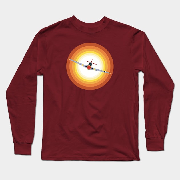 P-51 Mustang Sunset Long Sleeve T-Shirt by Kassi Skye